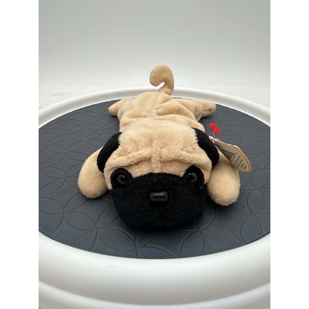 TY Beanie Baby Pugsly Pug Dog 1996 Retired Plush With Hang Tag
